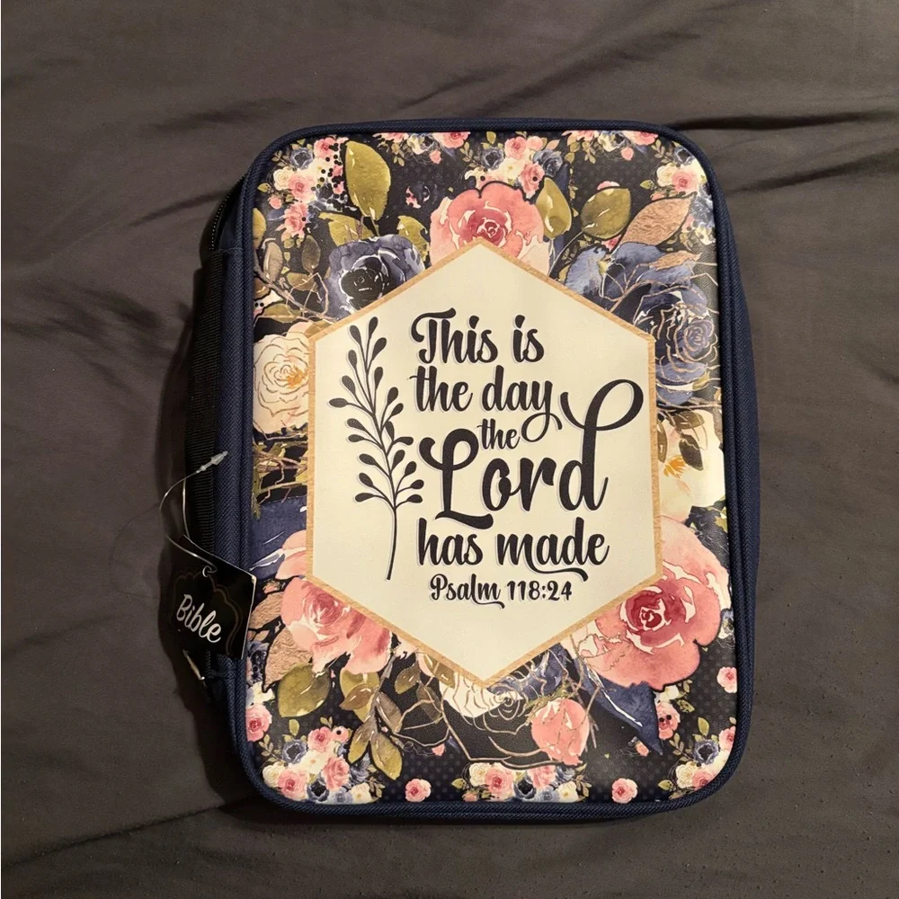 NWT Floral “Lord Has Made” Bible Cover with Carrying Handle